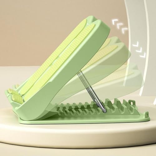 Colaxi Slant Board for Calf Stretching 11 Levels Adjustable Foldable Leg Stretching Slant Board Calf Stretcher for Hamstring Squats, Green - color: green