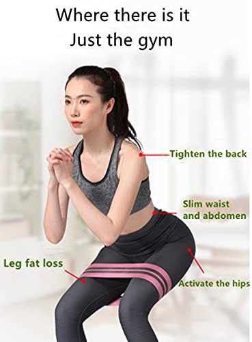 Fabric Resistance Bands for Legs and Butt - Non-Slip Booty Bands Set of 3 - Wide Hip Circle Loop Exercise Bands for Home Workout, Yoga, Pilates - No Roll Up Glute Bands for Women Men