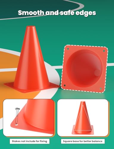 GHB Pro Agility Ladder 2 Pack and 7 Inch 12 Pack Soccer Cones 3 Carrying Bag