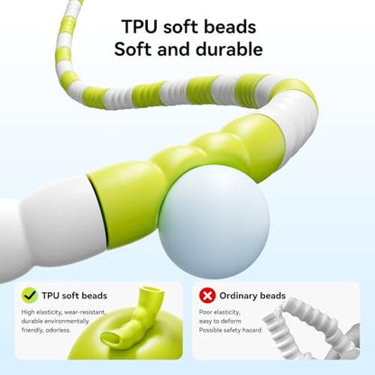 Skipping Rope, Adjustable Beaded Jump Rope with Double Bearing, Jump Rope for Kids at Home Schoel Gym,Tang-Free Flexible and Durable Jumping Ropes for Fitness - color: Green