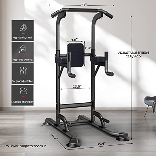 Power Tower Adjustable Height Pull Up & Dip Station Multi-Function Home Strength Training Fitness Workout Station for Home Gym - color: K
