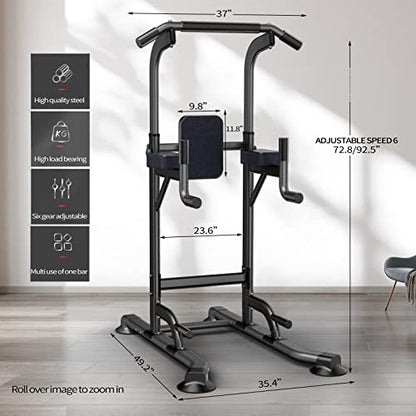 Power Tower Adjustable Height Pull Up & Dip Station Multi-Function Home Strength Training Fitness Workout Station for Home Gym - color: K