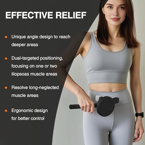 Psoas Release Tool-Hip Flexor Release Tool Fully Adjustable for Iliacus,Waist Pain Sciatica,Back&Posture Relief,Massage Hook and Trigger Point Massage Tool - color: Black