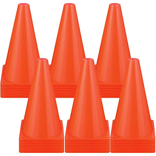 Hoteam 30 Pcs Traffic Cones Plastic Sport Agility Train - color: Orange, size: 9inch