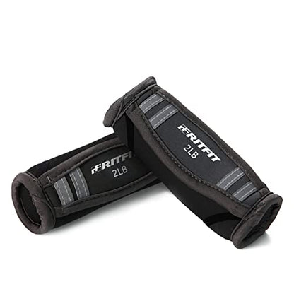 RitFit Soft Hand Weights Set - 0.5/0.75/1/1.5/2 LBS (1 Pair) Walking Dumbbell for Women & Men with Reflective Straps - Jogging, Running, Physical Therapy, Aerobics - Pink Orange Blue Grey Black - size: 2lb each (4lb pair)