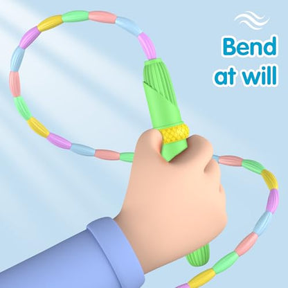 Beaded Jump Rope 1 Pack/2 Pack, ACEONE Segmented Skipping Rope for Kids Adults, Adjustable Tangle-Free Toddler Jumping Rope for Fitness Exercise Training - color: Green