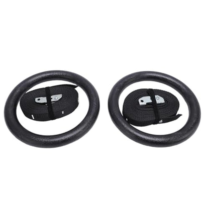 Qiilu Strength Training Gymnastic Rings 661.38lb Load Bearing Double Exercise Rings Workout Equipment with Adjustable Numbered Straps for Home Gym Training