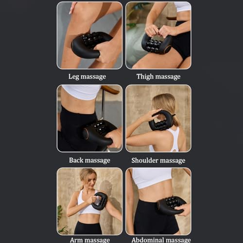 Electric Handheld Rolling Massager, Deep Tissue Percussion Massage Roller with 3 Intensity Levels, 270-Min Battery Life for Muscle Relief & Plantar Fasciitis, for Hands Wrists Thighs Calves