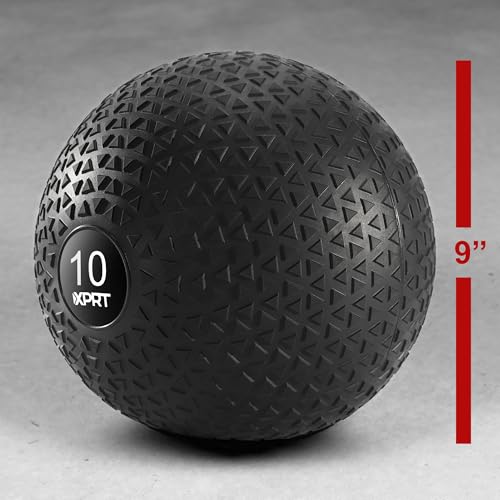 XPRT Fitness Slam Ball - Professional Dead Bounce Weighted Exercise Ball | Medicine Ball with Secure Textured Grip | Heavy Duty Rubber Shell for Cross Training, HIIT, Core Strength Training