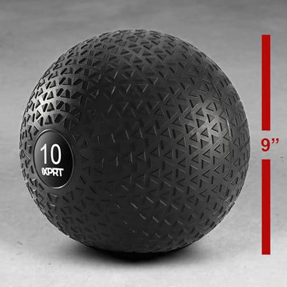 XPRT Fitness Slam Ball - Professional Dead Bounce Weighted Exercise Ball | Medicine Ball with Secure Textured Grip | Heavy Duty Rubber Shell for Cross Training, HIIT, Core Strength Training