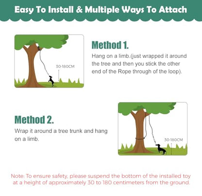 Dog Outdoor Bungee Hanging Toy, Tether Tug of War Toys for Medium to Large Dog to Exercise, Durable Interactive Tug Toy, Dog Rope Toys