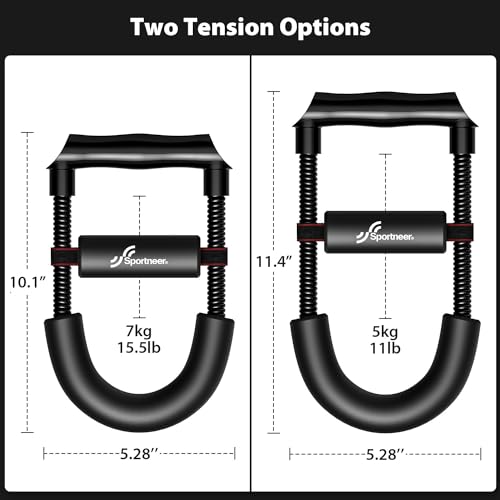 Sportneer Forearm Strengthener Wrist Exerciser with Adjustable Tension - style: Tension: 5kg/11 lbs - Length: 11.4"