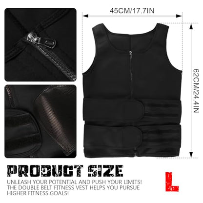 Men's Double Blet Fitness Vest - size: Large