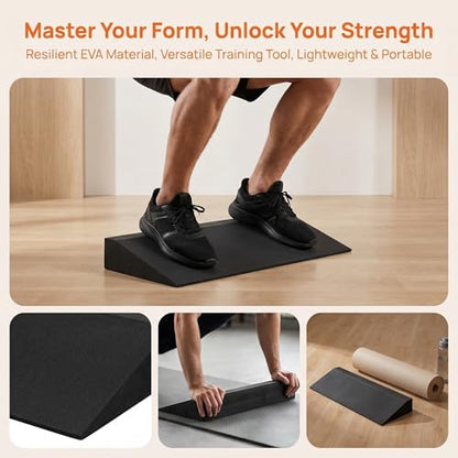 Yiju Squat Wedge Block, Yoga Foam Wedge Blocks, Calf Stretcher Wide Riser Block Calf Stretch Board Foot Incline Board for Home Gym Workout Pilate Balance Practice