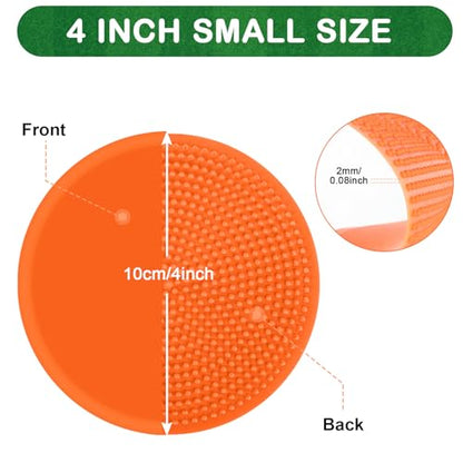 Poly Spots 4 Inch & 9 Inch Non-Slip Flat Cones Spot Markers for Gym Floor - style: Orange 24 Pcs 4inch