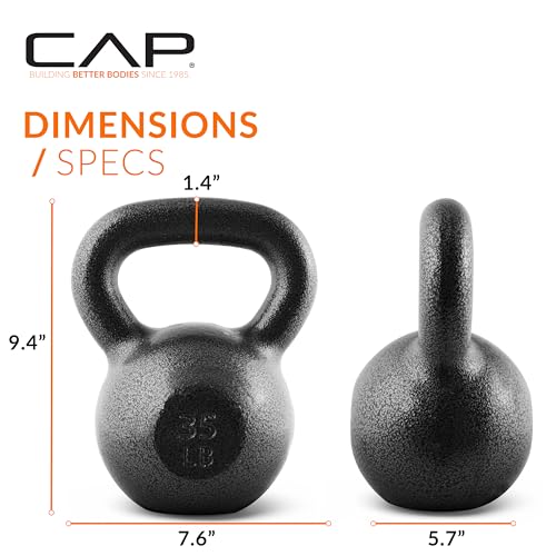 CAP Barbell Cast Iron Kettlebell - Singles and Sets, Multiple Weight Choices - size: 34.4 Pounds