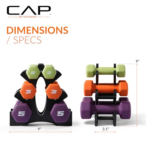 CAP Barbell Neoprene Dumbbell Weights Pairs & Sets | Color Series - style: 20 lb Set