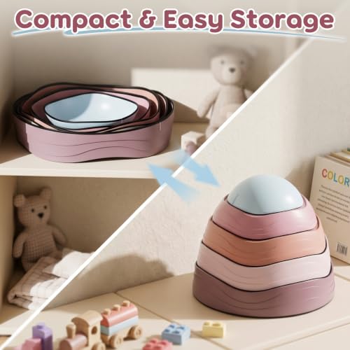 Lehoo Castle Stepping Stones for Kids, Toddler Girl Sensory Outdoor Toys - color: Pink