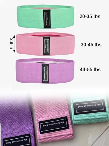3PCS Resistance Bands for Working Out – Fabric Exercise Bands for Legs & Glutes, Booty Band Set for Home Fitness, Gym, Yoga, Pilates