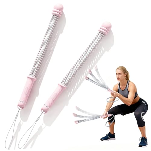 Ropeless Battle Ropes for Exercise Workout Rope, Portable Workout for Home Gym, Exercise Battle Ropes for HIIT Workouts, Low-Impact Cardio Training (Pink with Ring) - style: Pink with ring