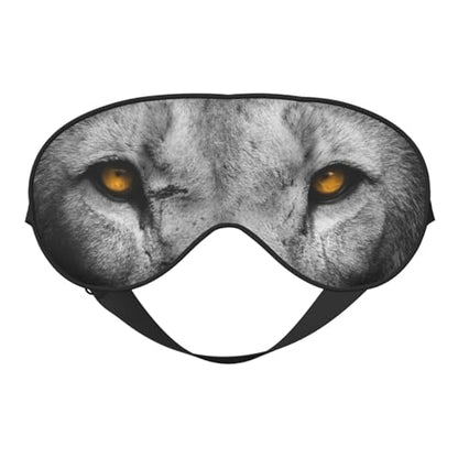 Golden Eyes Lion Face Sleep Mask Eye Mask with Adjustable Strap Eye Sleep Shade Cover Blocks Light for Women Men Airplane Travel Nap - color: Golden Eyes Lion Face