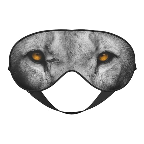 Golden Eyes Lion Face Sleep Mask Eye Mask with Adjustable Strap Eye Sleep Shade Cover Blocks Light for Women Men Airplane Travel Nap - color: Golden Eyes Lion Face
