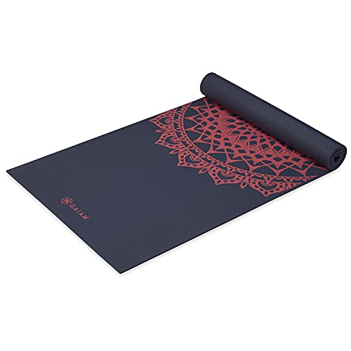 Gaiam Yoga Mat - Premium 6mm Print Extra Thick Non Slip Exercise & Fitness Mat for All Types of Yoga, Pilates & Floor Workouts (68"L x 24"W x 6mm Thick) - color: Pink Marrakesh