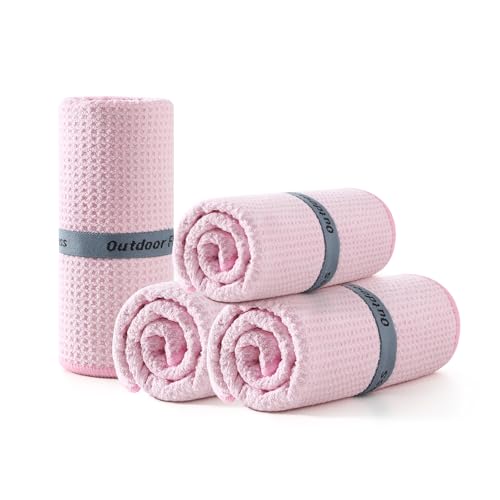 REDKISS 4 Pack Microfiber Gym Towels, Quick-Dry Sweat Towels for Workout, Yoga & Running, Soft Breathable, 39" x 16"