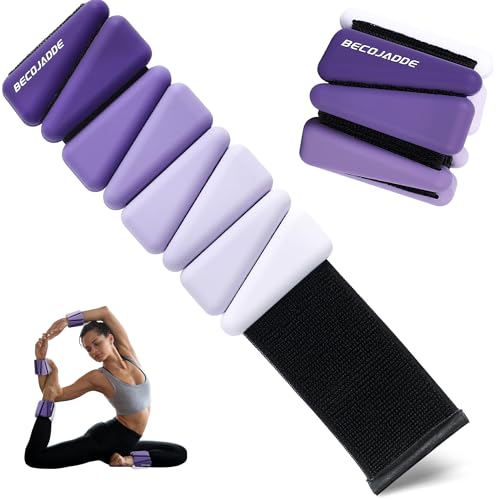 Ankle Weights for Women Wrist Weights Set of 2 (1 lb/2 lb Each) Adjustable Arm Leg Weight for Womens Men Suitable for Walking Swimming Running Pilates Yoga Gym - color: Gradient Purple, size: 2lb Pair (1lb Each)