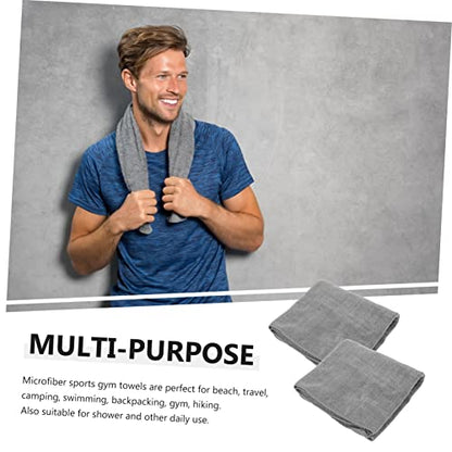 Kisangel 2Pcs Quick Dry Microfiber Gym Towels Super Absorbent Sports Sweat Towels for Workout Yoga Travel Camping Fitness with Cooling Function Gray