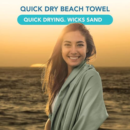 Youphoria Microfiber Travel Towel Fast Drying Lightweight - Quick Dry Towel for Camping, Beach, Backpacking, Hiking & Sport - color: Army Green, style: 28" x 56" (Medium)