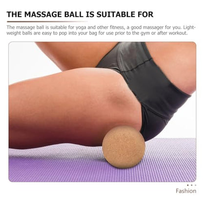Cork Massage Ball 10cm Muscle Massager for Myofascial Release and Yoga Therapy, Sore Muscle Relief Fitness Roller Ball for Deep Tissue Massage and Body Relaxation