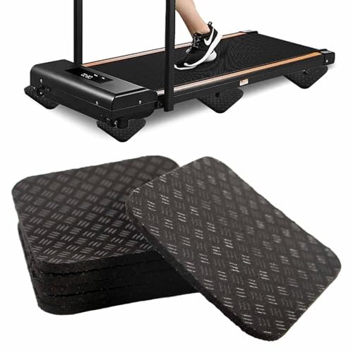 Non-Slip Treadmill Mat Pads, 4x4 Inch High Density Silicone Exercise Equipment Mat - Double-Sided Anti Vibration Pad for Treadmill, Walking Pad, Exercise Bike, Floor Protection