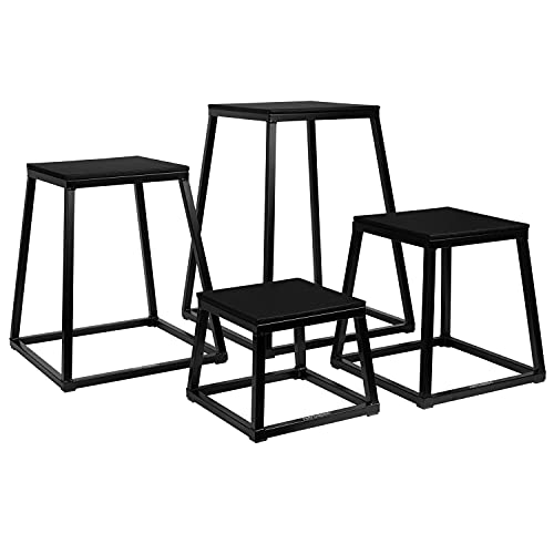 Retrospec Leap Plyo Box Jump Platforms for Home Gym Plyometric Jumping, Strength Training & Jump Box Exercise for Men and Women - color: Matte Black, style: 18"