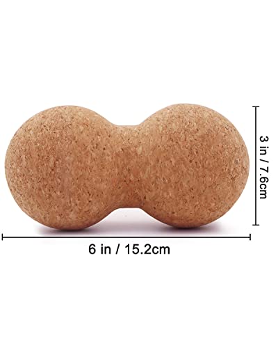 KITWILD Cork Peanut Massage Ball, Peanut Double Lacrosse Massage Ball for Deep Tissue Muscle Massage, Myofascial Release, Muscle Knots, and Yoga Therapy - style: 1 Pack, Peanut ball