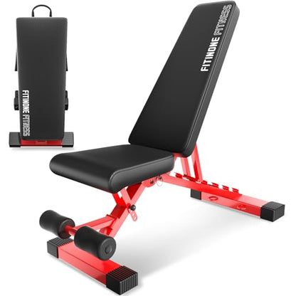 Adjustable Weight Bench, 800LBS Foldable Workout Bench for Home Gym, Incline Decline Flat Bench Press with Quick Folding & Fast Adjustment