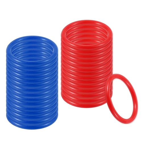 PATIKIL Plastic Ring-Toss Rings for Bottles, Carnival Rings Plastic Hoops for Speed and Agility Practice Outdoor Party Favor - color: Red/Blue, size: 2.8 inch