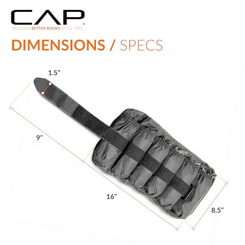 CAP Barbell Adjustable Ankle Weights |10-20lb Pair | Black