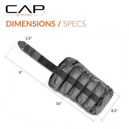 CAP Barbell Adjustable Ankle Weights |10-20lb Pair | Black