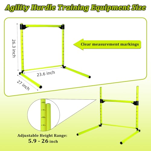 3PCS Height Adjustable Hurdles Training Equipment, Hurdles Track and Field for Agility & Speed Training, Detachable Track Hurdles with Carry Bag for Soccer Football Basketball, Tool-Free Setup