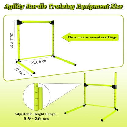 3PCS Height Adjustable Hurdles Training Equipment, Hurdles Track and Field for Agility & Speed Training, Detachable Track Hurdles with Carry Bag for Soccer Football Basketball, Tool-Free Setup
