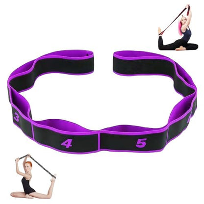 8 Sections Fitness Resistance Bands, Elastic Tension Rope, Numbered Resistance Bands for Glutes, Dance Resistance Band Fitness Resistance Exercise Pull Strap for Yoga, Pilates, Dance, Gymnastics