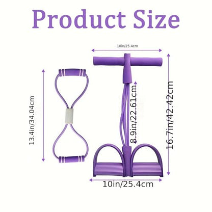 2 PCS Pedal Resistance Band with Handle, Resistance Bands with Handles, 6-Tube Fitness Equipment for Full-Body Training, Purple for Home Workouts and Physical Sport