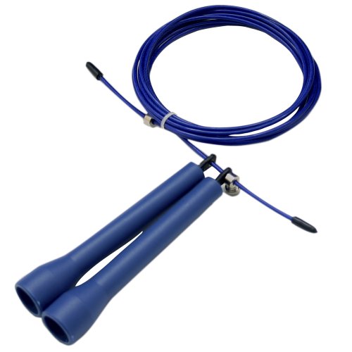 DA VINCI Ultra Speed 10 Ft Adjustable Cable Jump Rope, Super Fast for Double Unders - color: Blue