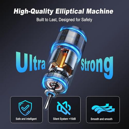 HOTWAVE Under Desk Elliptical Exercise Machine, Ellipse Leg Exerciser Electric as Seen on TV While Sitting for Seniors with Remote Control & 12-Speeds, Seated Foot Pedal Exercise Training Equipment