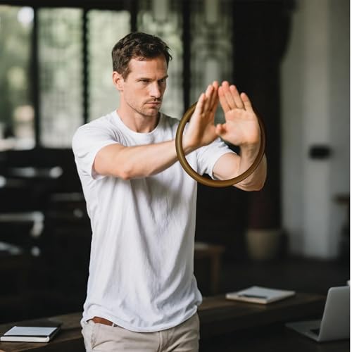 MR Wing Chun Ring Set, Wing Chun Rattan Ring, Natural Wood Rings, Wing Tsun Kung Fu Wrist Hand Strength Training Equipment, Yewen Sau Sticky IP Man Siu Lum Kung Fu Ring Set, 7”, 9”, 11”