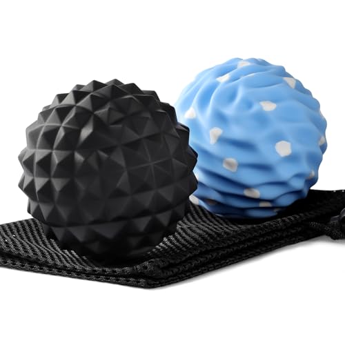 Large Silicone Massage Lacrosse Balls for Myofascial Release - Yoga Deep Tissue Massage,Trigger Point Therapy, Foot Plantar Fasciitis,Muscle Knots, Muscle Soreness Massager Balls(2 Pack)