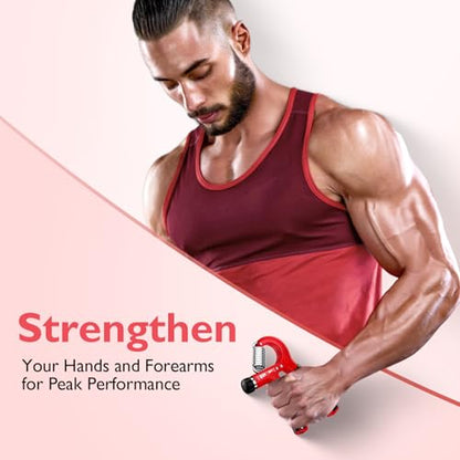 FitBeast Grip Strengthener Forearm Strengthener, Adjustable Hand Grip for Strength Training & Rehabilitation, 10-132 lbs Resistance, Ideal for Athletes and Physical Therapy - color: Red