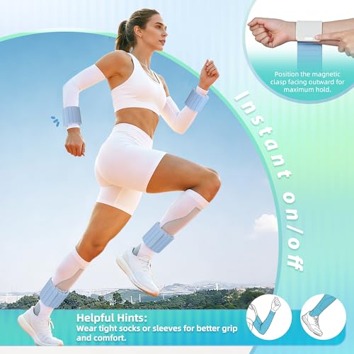 BECOJADDE Wrist Weights Ankle Weight for Women 1 Pair (1.1 lb/2.2 lb Each) - color: Blue Cream, size: 4.4 Lb Pair (2.2 Lb Each)