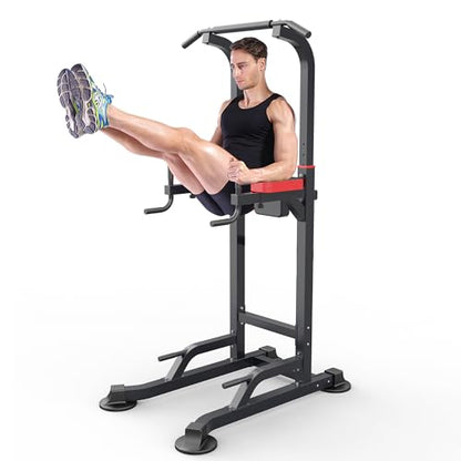Power Tower Dip Station Workout equipment Pull up Bar for Home Gym Adjustable Height Strength Training Fitness Excercise Equipment,Load 450LBS